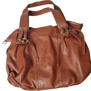 Vereva Brown Pebbled Leather Hobo Shoulder Bag